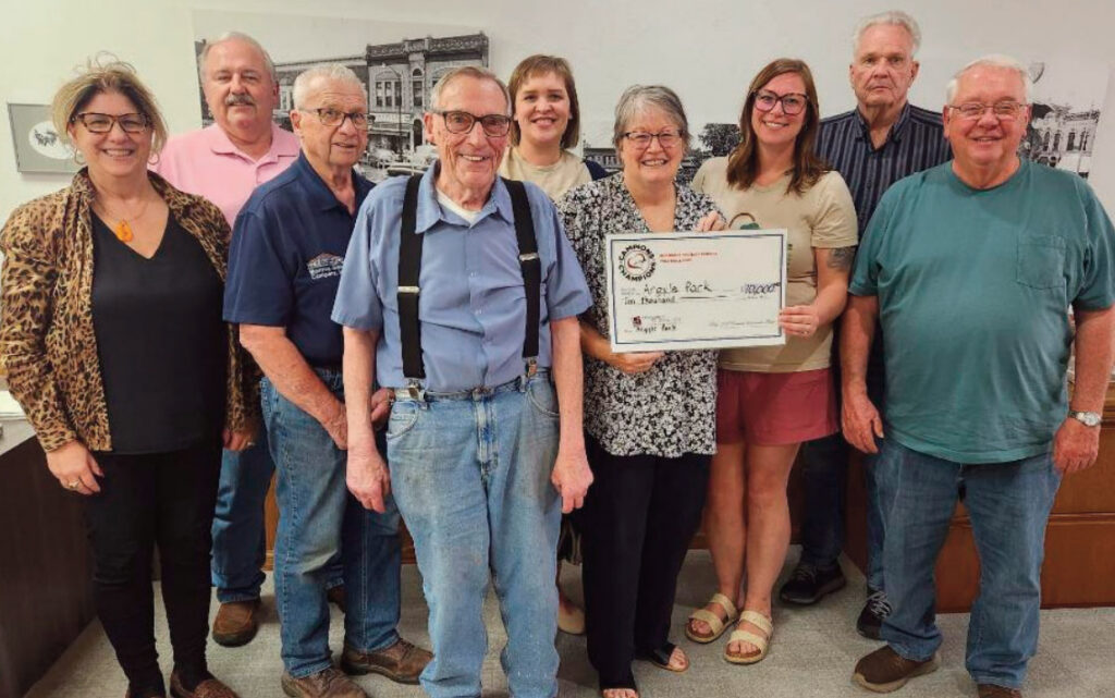 Photo includes (l to r) Shirley Knox, Rich Schindler, Ray Kneller, Ron Buholzer, Kayla Emberson, President of ACPF; Ellen Marti, Brenda Washa, Director ACPF; Mike Doyle and Jeff Wideman.