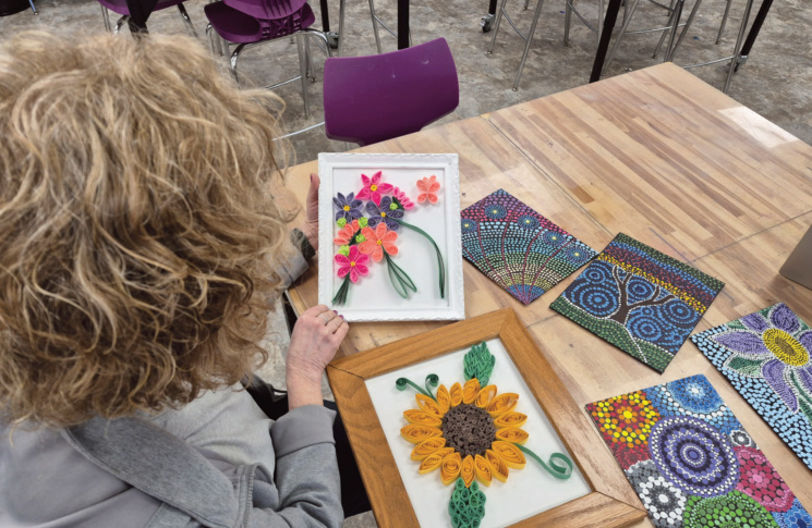 Pecatonica Middle/High School art teacher Nancy Huffman is starting to consider student art designs to potentially include in the artwork for Blanchardville's new Main Street banners, which are anticipated to be created and installed this summer.