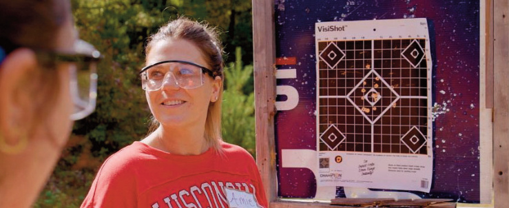 Picture of a people and a target