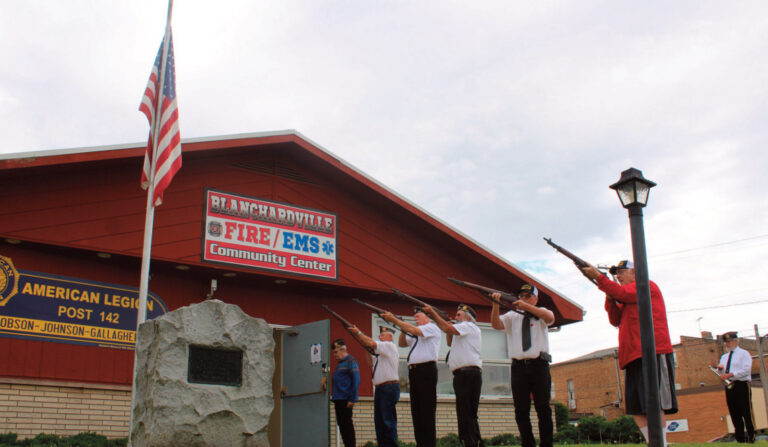 Dobson-Johnson-Gallagher American Legion Post 142 of Blanchardville held their services on May 25 where they heard from guest speaker Bill Hustad and the one he remembers who lost their lives. Photos by Kayla Barnes