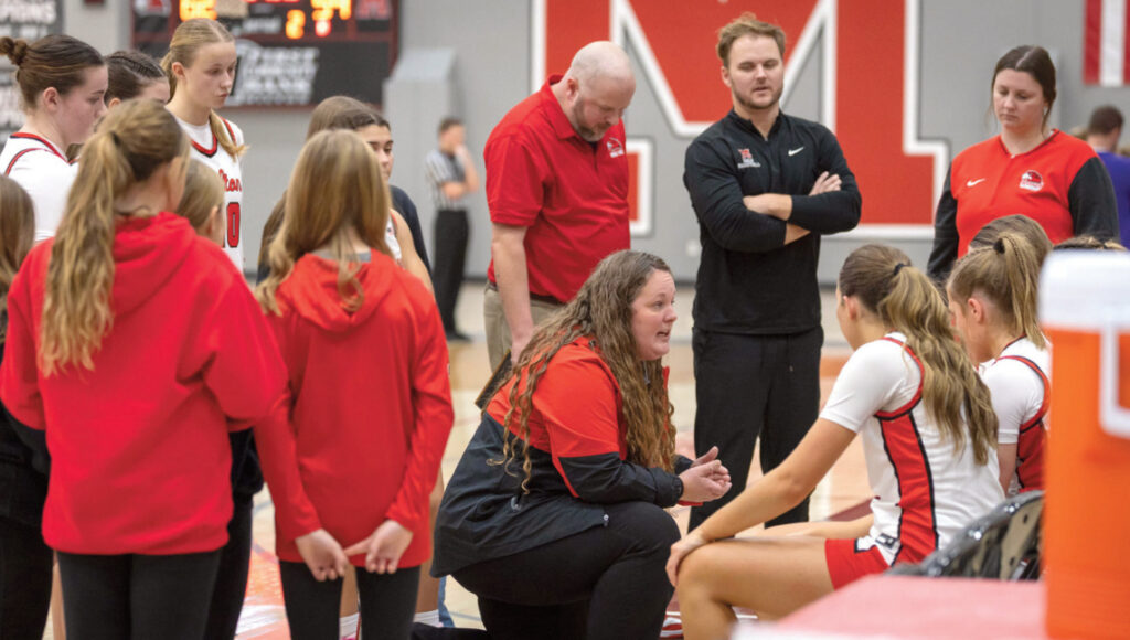 Stacy (Carlson) Skemp, a 2002 Pecatonica graduate, has coached the Milton girls basketball team for the past 11 seasons. She is the Division 2 recipient of the Wisconsin Basketball Coaches Association Coaching Achievement Award for the 2025-26 girls season. Photo by Tim Kruse