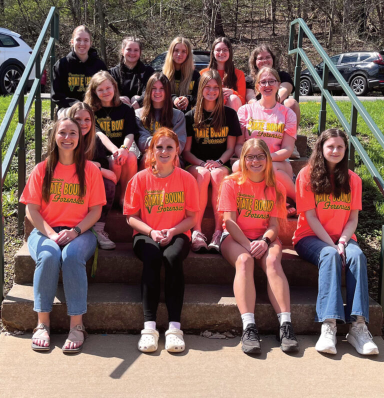 Photo info - (L-R) Back: Calla Stateler, Kyssah Gann, Kadance Flannery, Avery Webster, and Avery Hughes. Middle: Sophia Schwery, Eden Marquardt, Lauren Muench, Sophie Howard, and Scarlett Jacoby. Front: Coach Carly Rindy, Aries Anderson, Mazie Theorin, and Rachel Underly. Missing from photo: Miranda Barnes.