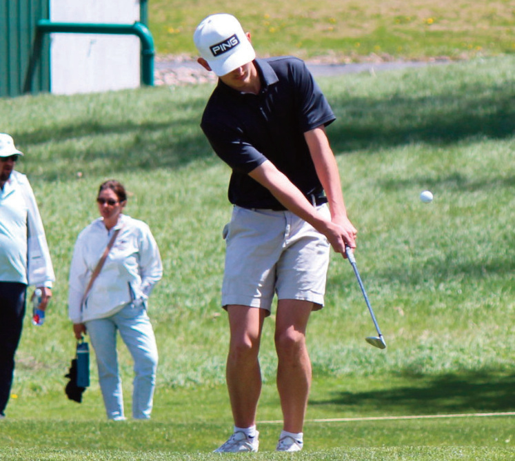 Argyle Pecatonica golfer Cohlman Schlimgen hits this approach shot Saturday at the Southwest Cup.
