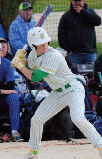 Viking Ashton McNett watches this pitch.