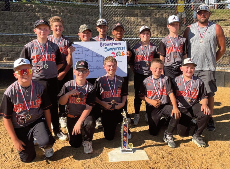 Baseball team with trophy
